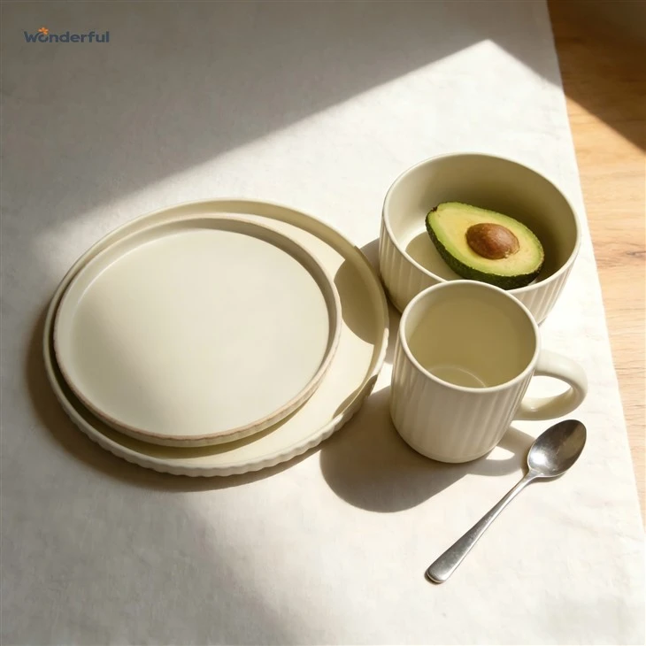 Beige Textured Ceramic Dinnerware Set suppliers